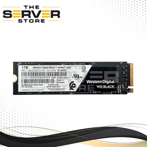 WD Black 1TB NVMe 2280 M.2 PCIe Gen 3.0 x4 3D NAND SSD SN700 Series WDS100T2X0C