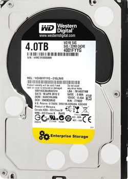 WD RE WD4001FYYG 4TB 7.2K 32MB Cache SAS 6Gbps 3.5inch Enterprise HDD | USED