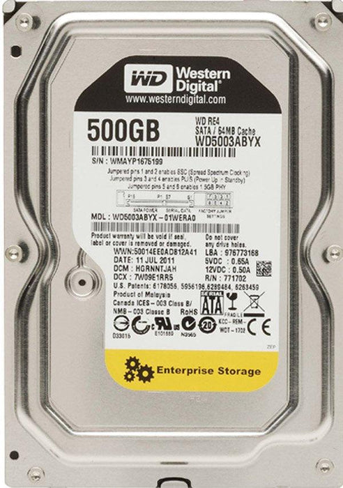 WD5003ABYX — WD RE4 500GB 7200RPM 64MB SATA 3.5" Hard Drive