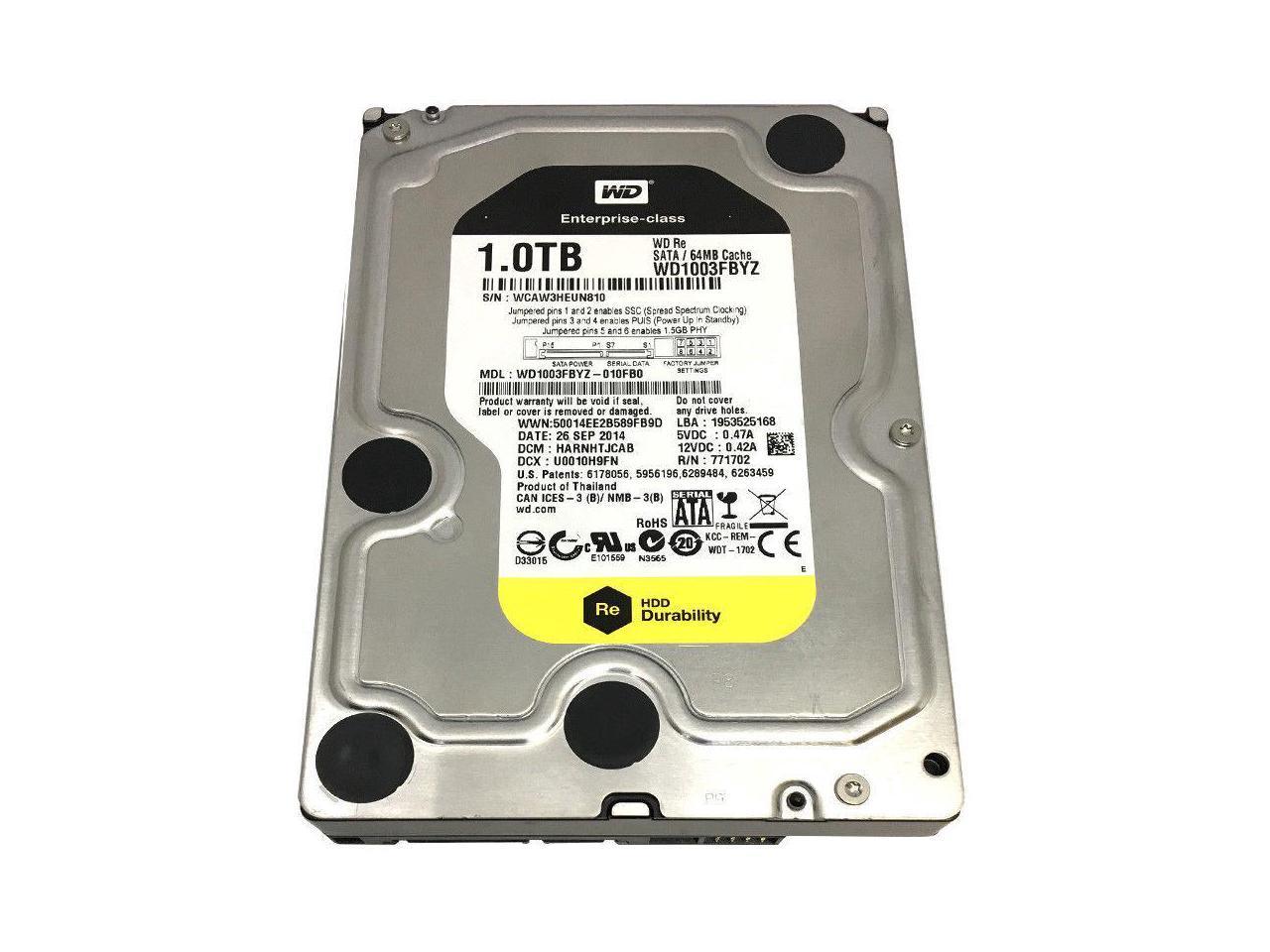 WD1003FBYZ — WD Re 1TB 7200 RPM Class SATA 6Gb/s 64MB 3.5 inch