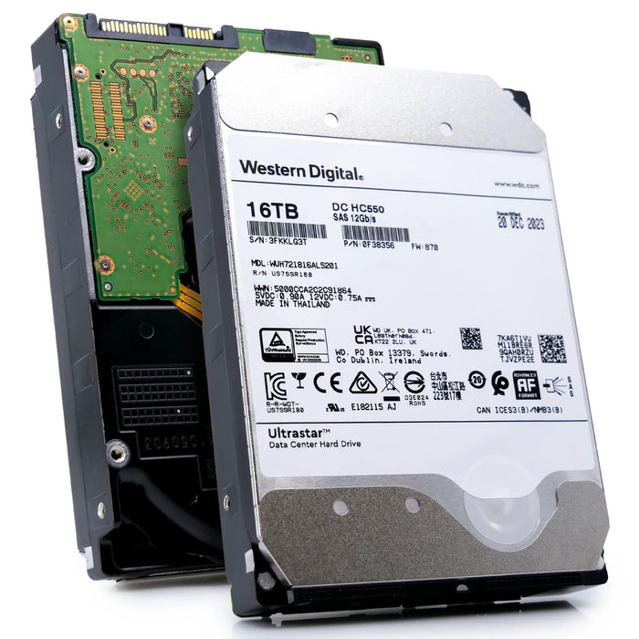 WD Ultrastar DC HC550 16TB SAS 12Gb/s 7200RPM 512MB Cache (512e / SED-TCG) 3.5-inch Internal Hard Drive - WUH721816AL5201