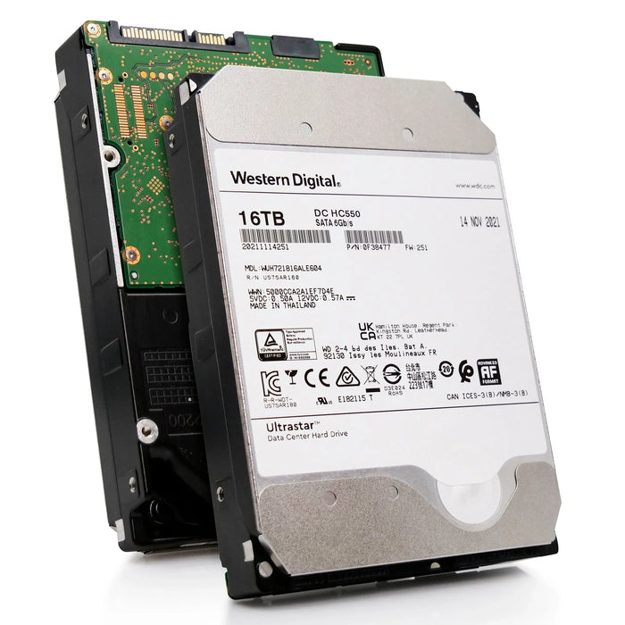 WD Ultrastar DC HC550 16TB SATA 6Gb/s 7200RPM 512MB Cache (512e / SE) 3.5-inch Internal Hard Drive - WUH721816ALE604