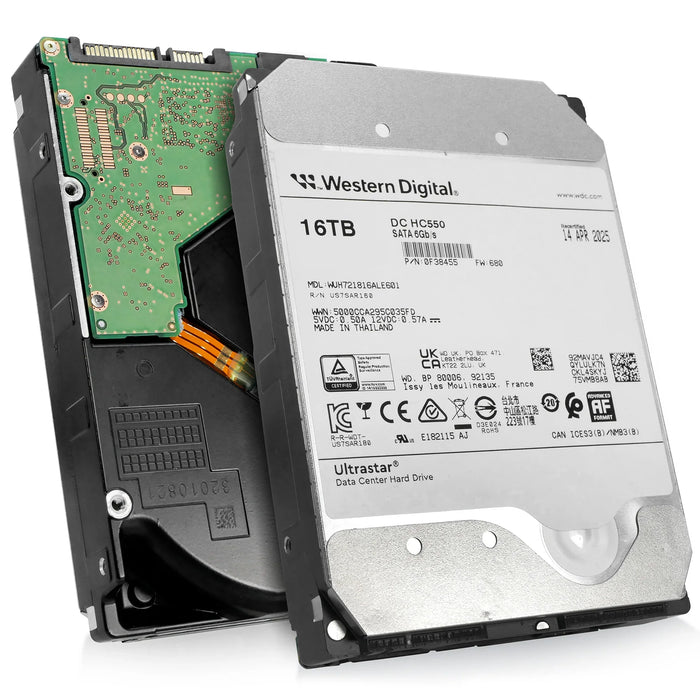 WD Ultrastar DC HC550 16TB SATA 6Gb/s 7200RPM 512MB Cache (512e / SED-TCG) 3.5-inch Internal Hard Drive - WUH721816ALE601