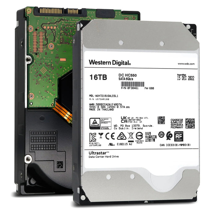 WD Ultrastar DC HC550 16TB SATA 6Gb/s 7200RPM 512MB Cache (512e / SED-TCG) 3.5-inch Internal Hard Drive - WUH721816ALE6L1