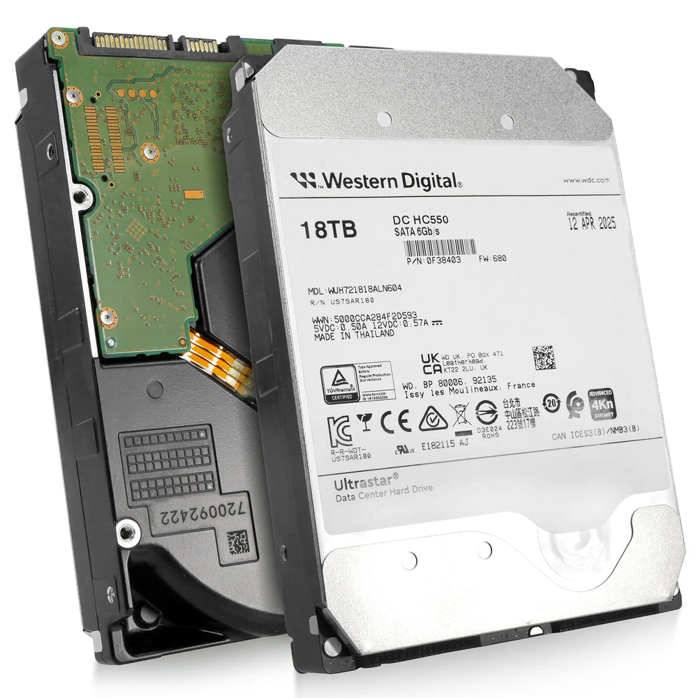 WD Ultrastar DC HC550 18TB SATA 6Gb/s 7200RPM 512MB Cache (4Kn / SE) 3.5-inch Internal Hard Drive - WUH721818ALN604