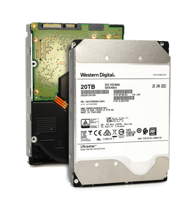 WD Ultrastar DC HC560 20TB SATA 6Gb/s 7200RPM 512MB Cache (512e / SE) Data Center 3.5-inch Internal Hard Drive - WUH722020ALE604