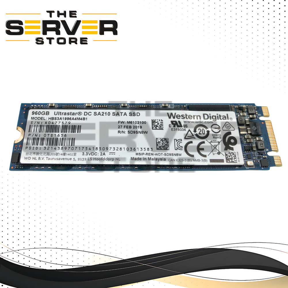 WD Ultrastar DC SA210 960GB M.2 2280 SATA 6Gb/s SSD 0TS1656 HBS3A1996A4M4B1