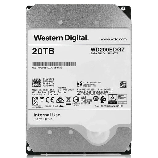 WD WD200EDGZ 20TB SATA 7.2K RPM 6Gb/s 512e 3.5inch Hard Disk Drive | USED