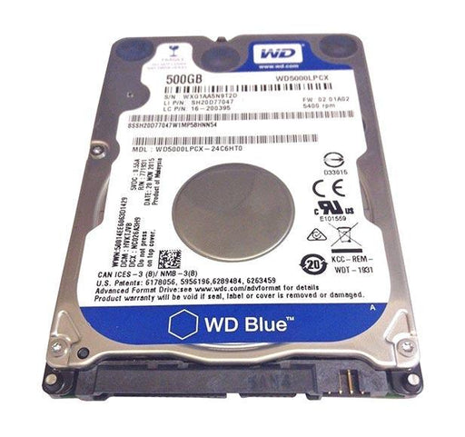 WD5000LPCX — WD 500GB 5400 RPM 7mm 16MB SATA 6.0GB/S 2.5" Drive