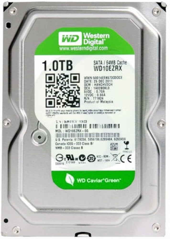 WD10EZRX Western Digital 1TB 5400RPM 6Gbps 3.5" SATA HARD DRIVE