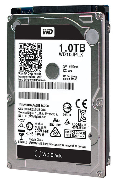 WD10JPLX Western Digital BLACK 1TB 7.2K RPM 6Gb/s 2.5" SATA Hard Drive