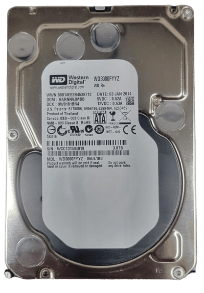 WD3000FYYZ — Western Digital RE 3TB 7.2K RPM 6Gbps 64MB 3.5" SATA
