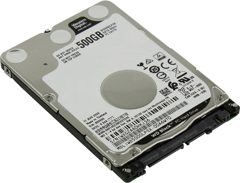 WD Black WD5000LPSX 500GB 7.2k rpm 64MB SATA 6.0Gb/s 2.5" Hard Drive