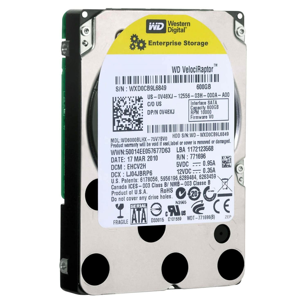 WD6000BLHX Western Digital VelociRaptor 600GB 10K 6G 32MB 2.5" SATA Hard Drive
