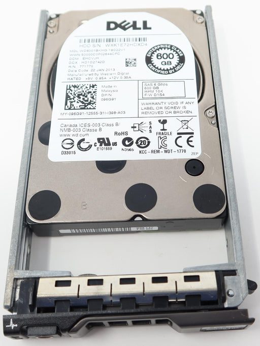 WD6001BKHG 96G91 Dell 600GB 10K 6Gb/s 2.5" SAS Hard Drive WD6001BKHG
