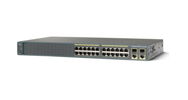 WS-C2960-24TC-S - Cisco Catalyst 2960 Series 24-Ports 10/100/1000BASE-T Ethernet Layer 2 Rack-mountable Managed Network Switch with 2-Ports SFP