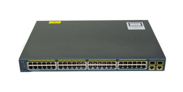 WS-C2960-48PST-S - Cisco Catalyst C2960 48-Ports 10/100 RJ-45 PoE Manageable Layer2 Rack Mountable Network Switch with 2-Ports SFP