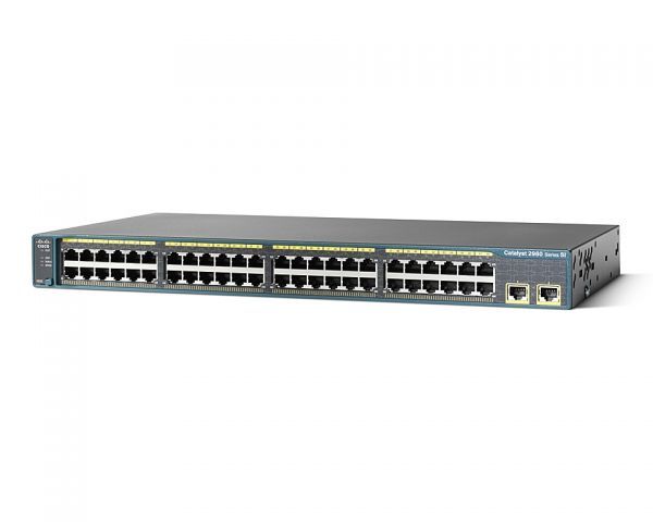 WS-C2960-48TT-S - Cisco Catalyst 2960 Series 48-Ports 10/100BASE-TX Fast Ethernet Layer 3 Rack-mountable Managed Network Switch