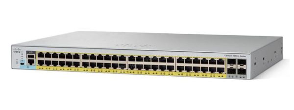 WS-C2960L-48PQ-LL - Cisco Catalyst 2960-L Series 48-Ports 10/100/1000BASE-T PoE+ Layer 2 Rack-mountable Managed Network Switch with 4-Ports SFP+