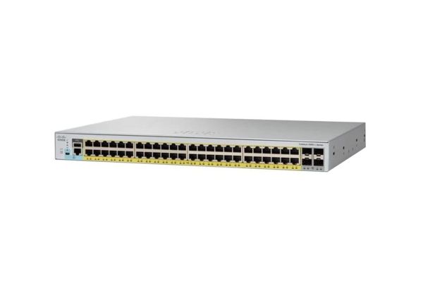 WS-C2960L-48PS-AP - Cisco Catalyst 2960-L Series 48-Ports 10/100/1000BASE-T PoE+ Layer 2 Rack-mountable Managed Network Switch with 4-Ports SFP