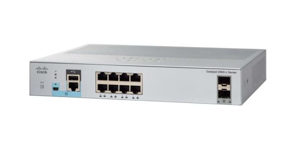 WS-C2960L-8PS-LL - Cisco Catalyst 2960-L Series 8-Ports 10/100/1000BASE-T PoE+ Layer 2 Rack-mountable Managed Network Switch with 2-Ports SFP
