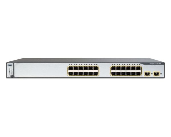 WS-C3750-24P-AP25 - Cisco Catalyst 3750 24-Port 10/100 RJ-45 Rack-mountable Network Switch with 2-Port SFP