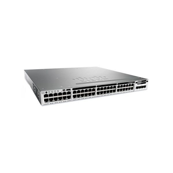 WS-C3850-48XS-F-S - Cisco Catalyst 3850 Series 48-Ports 10GBASE-X SFP+ Layer 3 Rack-mountable Managed Back-to-front Network Switch with 4-Ports QSFP+