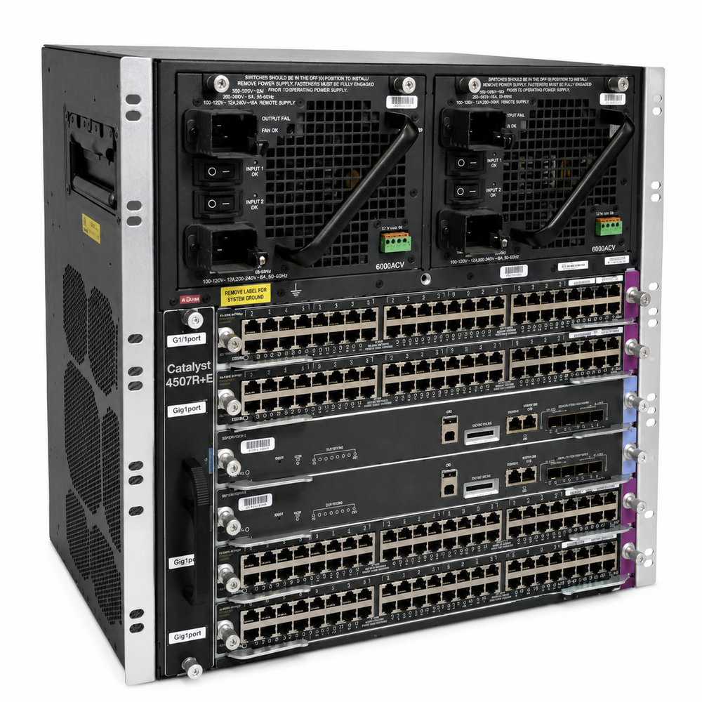 WS-C4507R-E Cisco Catalyst 4507E 7-Slot Chassis with Fan - No Power Supply
