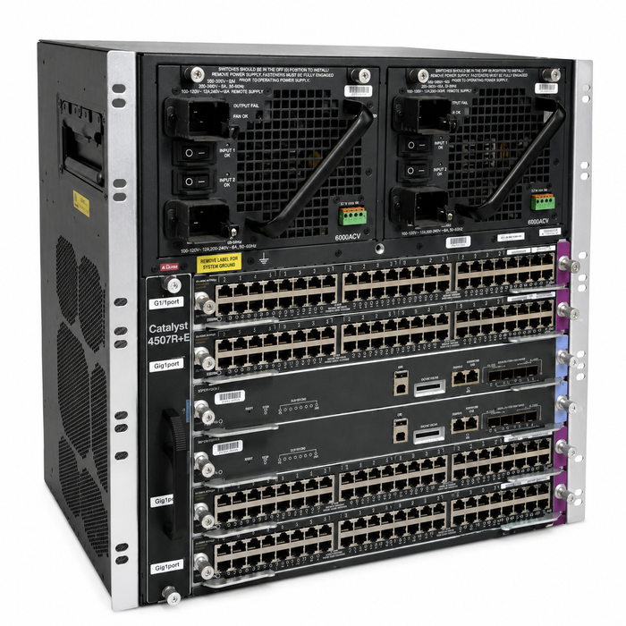 WS-C4507R-E Cisco Catalyst 4507E 7-Slot Chassis with Fan - No Power Supply