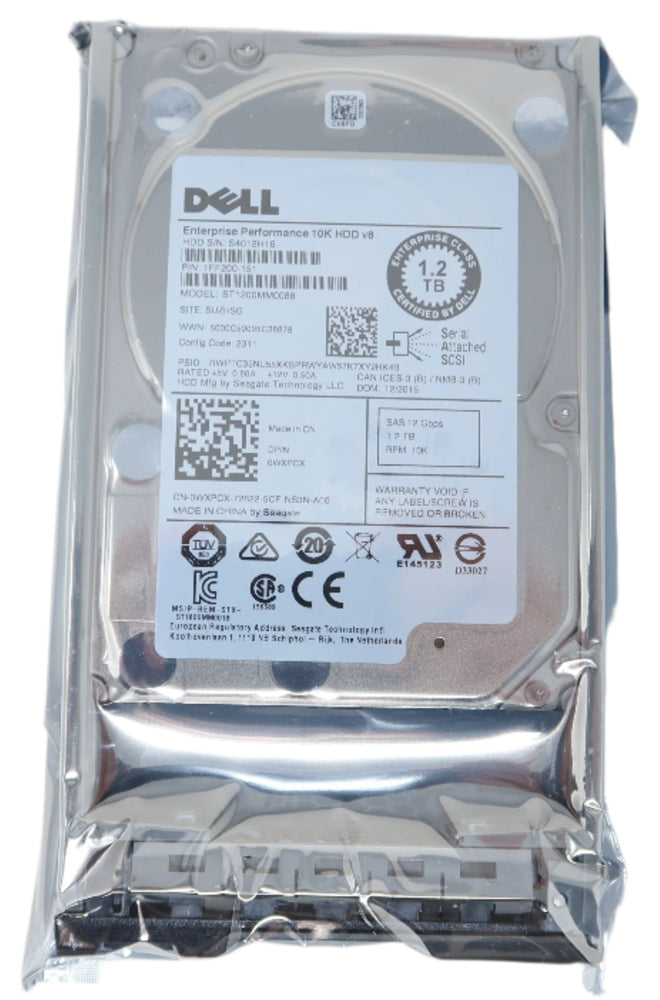 WXPCX Dell 1.2TB 10K RPM 12Gb/s 2.5 SAS Hard Drive ST1200MM0088