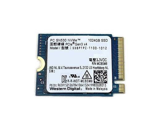 Western Digital PC SN530 1TB PCI-Express 3.0 x4 NVMe (v1.4) 3D-NAND TLC M.2 2230 Solid State Drive (SSD) - SDBPTPZ-1T00