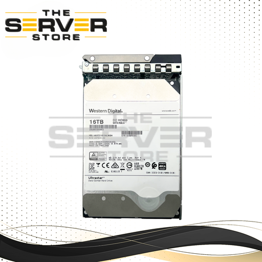 Western Digital (WD) 16TB SATA 6G 7.2K RPM LFF 3.5" (4Kn) HDD Ultrastar DC HC550 WUH721816ALN604 for PowerEdge Server Gen15 (Dell PowerEdge Gen15 Tray Included)