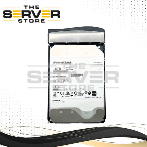 Western Digital (WD) 16TB SATA 6G 7.2K RPM LFF 3.5" (4Kn) HDD Ultrastar DC HC550 WUH721816ALN604 for Supermicro Server Gen 5 (Supermicro Gen 5 Tray Included)