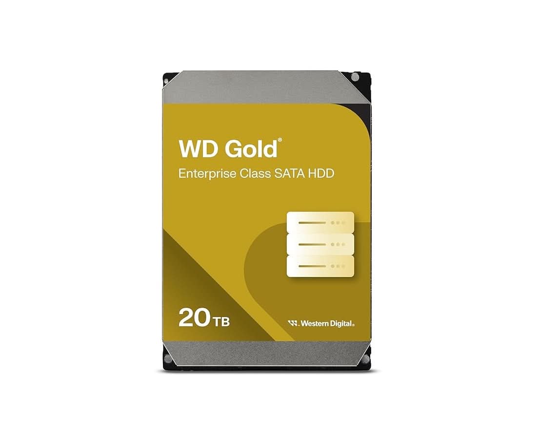 Western Digital WD203KRYZ Gold 20 TB Hard Drive   3.5" Internal   SATA
