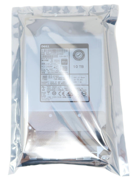 YG2KH Dell 10TB 7.2K 12G 3.5" 4Kn SAS Hard Drive HUH721010AL4200