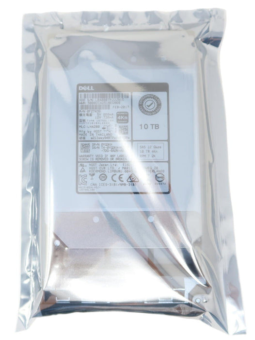 YG2KH Dell 10TB 7.2K 12G 3.5" 4Kn SAS Hard Drive HUH721010AL4200