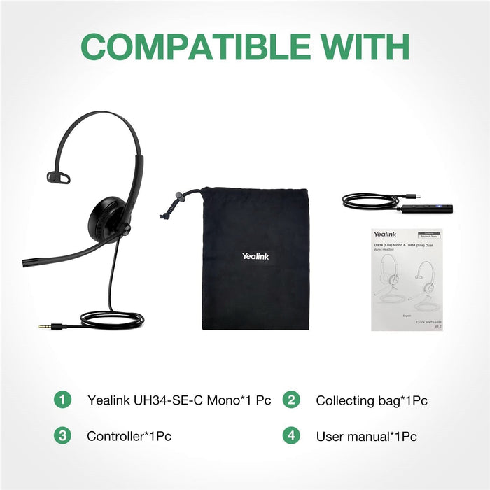 Yealink UH34 SE Dual/Mono USB Wired Headset