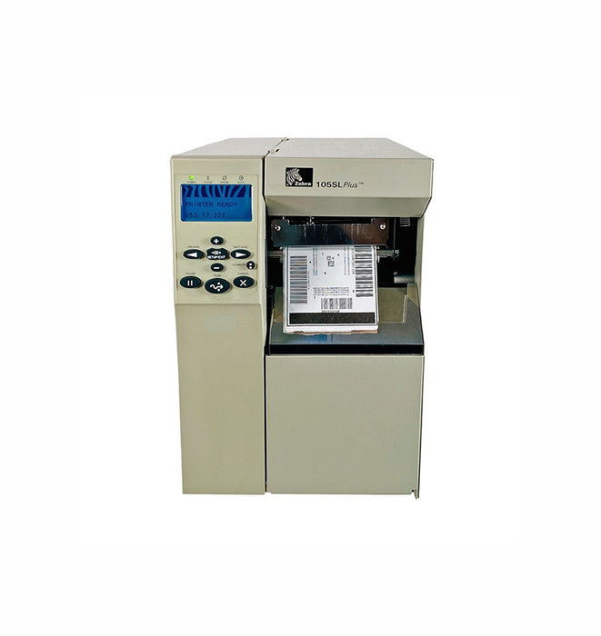 Zebra 105SL Plus 203 dpi 12 ips USB, Serial, Parallel Tear Bar LCD Display Desktop Barcode Label Printer - 102-801-00000