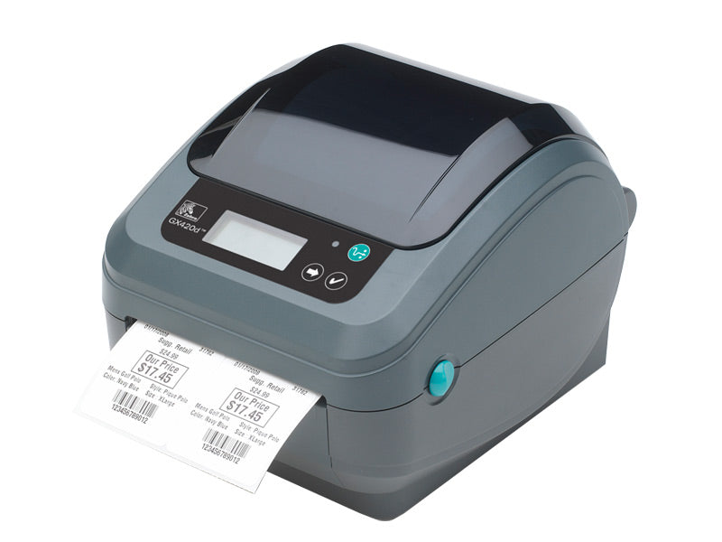 Zebra GX420d 203 dpi 6 ips USB, Serial, Parallel LC Display Cutter Direct Thermal Desktop Barcode Label Printer  - GX42-202512-000