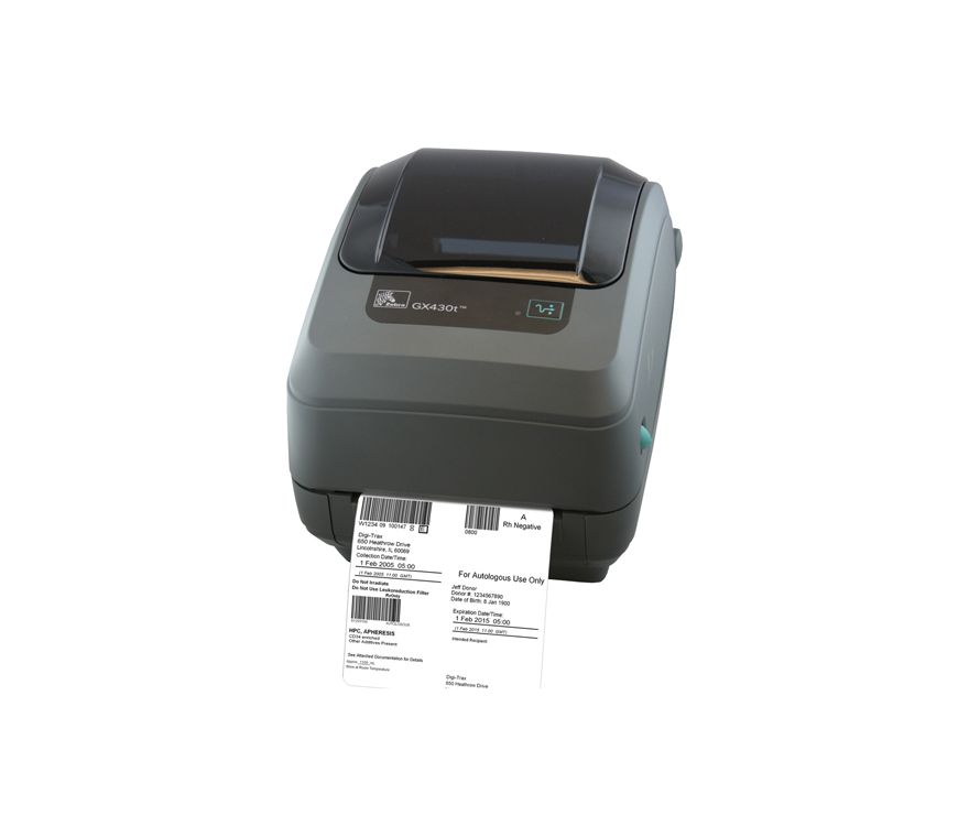 Zebra GX430t 300 dpi 4 ips USB, Ethernet, Serial Thermal Transfer Desktop Barcode Label Printer - GX43-102420-000