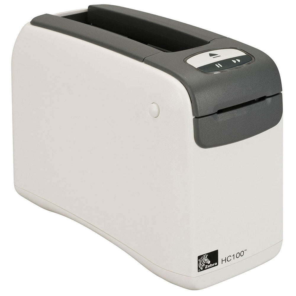 Zebra HC100 300 dpi 4 ips USB, Ethernet, Serial Direct Thermal Desktop Wristband Barcode Label Printer - HC100-3001-1100