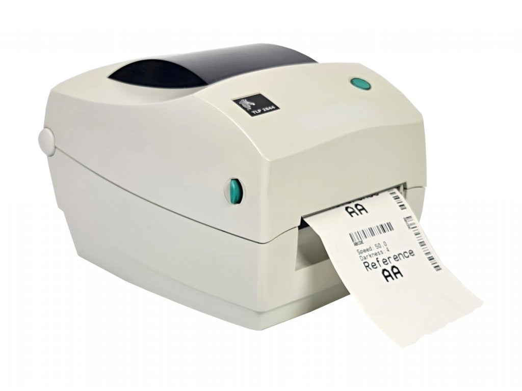 Zebra TLP 2844 203 dpi 4 ips USB, Serial, Parallel Cutter Thermal Transfer Desktop Barcode Label Printer - 2844-10300-0001
