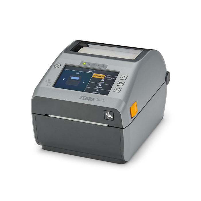 Zebra ZD621 300 dpi 6 ips USB, Bluetooth, Ethernet, Serial, Wi-Fi Cutter 4.3-inch Touch Screen LCD Display Direct Thermal Desktop Barcode Label Printer - ZD6A143-D21L01EZ