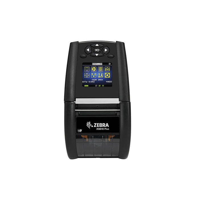 Zebra ZQ610 Plus 203 dpi 4.5 ips Bluetooth Wi-Fi Linerless Platen LCD Display Direct Thermal Mobile Receipt Label Printer - ZQ61-AUWB004-00