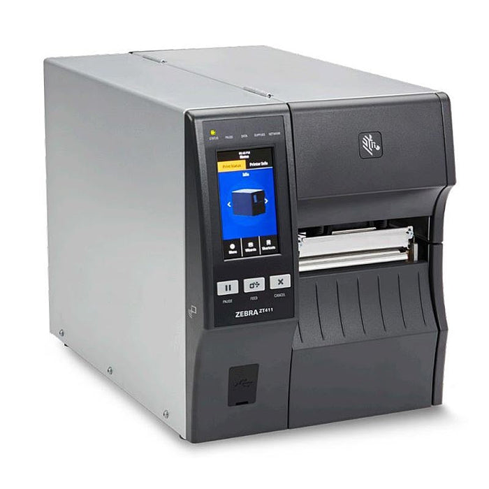 Zebra ZT411 203 dpi 14 ips USB, Bluetooth, Ethernet, Serial Touch Screen LCD Display Auto Cutter Thermal Transfer Industrial Barcode Label Printer - ZT41142-T0E0000Z