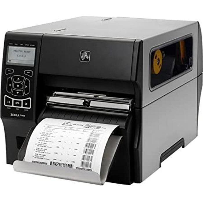 Zebra ZT420 203 dpi 12 ips USB, Bluetooth, Ethernet, Serial, Wi-Fi Tear Bar LC Display Thermal Transfer Desktop Barcode Label Printer - ZT42062-T01A000Z