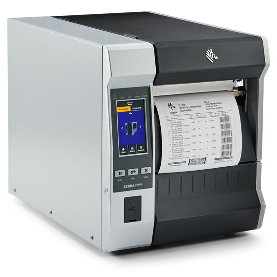 Zebra ZT620 203 dpi 12 ips USB, Bluetooth, Ethernet, Serial Touch Screen LCD Display Thermal Transfer Desktop Industrial Barcode Label Printer - ZT62062-T010200Z