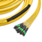 Pre-terminated MPO 2x2 Shuffle Trunk Cable, 128 Fibers, 16 x MPO-8 APC (Male) to 16 x MPO-8 APC (Male), Single Mode (OS2), Type 2, OFNP, 0.35dB Max, Breakout 80cm, Yellow