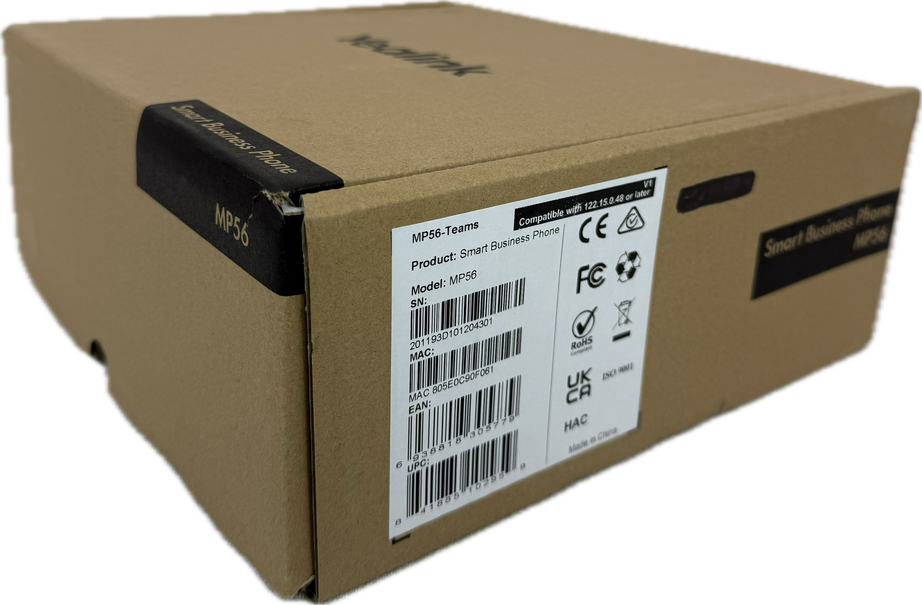 Yealink MP56 IP Phone Compatible with Microsoft Teams 5V adapter