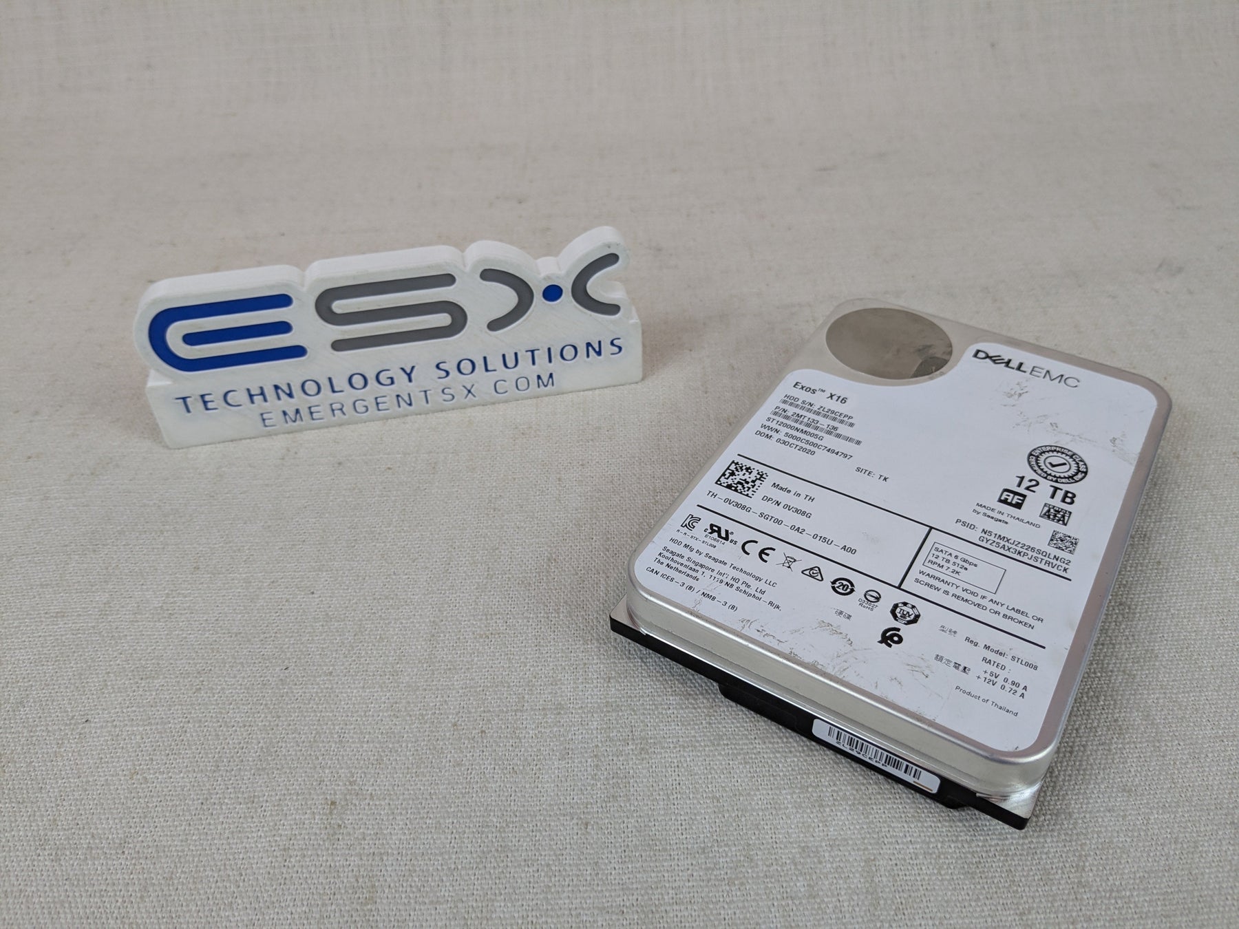 Dell V308G 12TB 7.2k 6Gb/s 512e 3.5" SATA Hard Drive ST12000NM005G No Tray